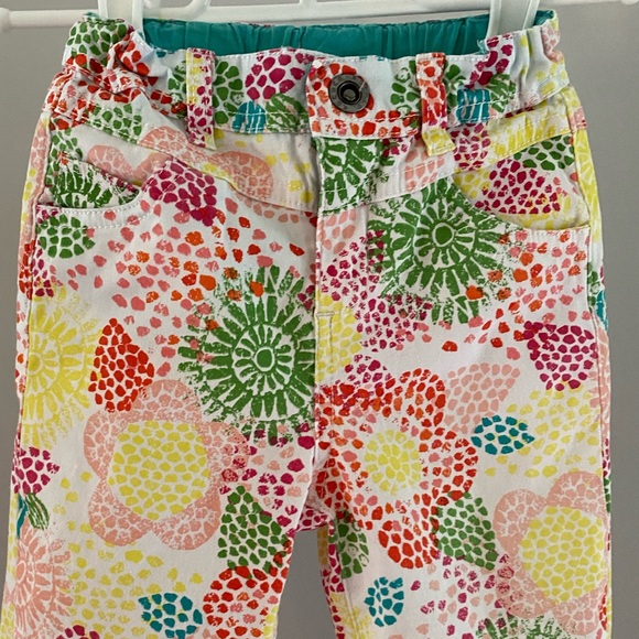 Rococo White Colourful Floral Print Lightweight Pants Size 24 Months - Picture 6 of 9